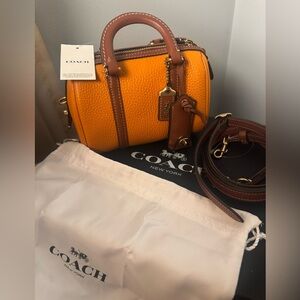 Coach Ruby Satchel 18 | Brass & Papaya | Unworn NWT | Dust Bag